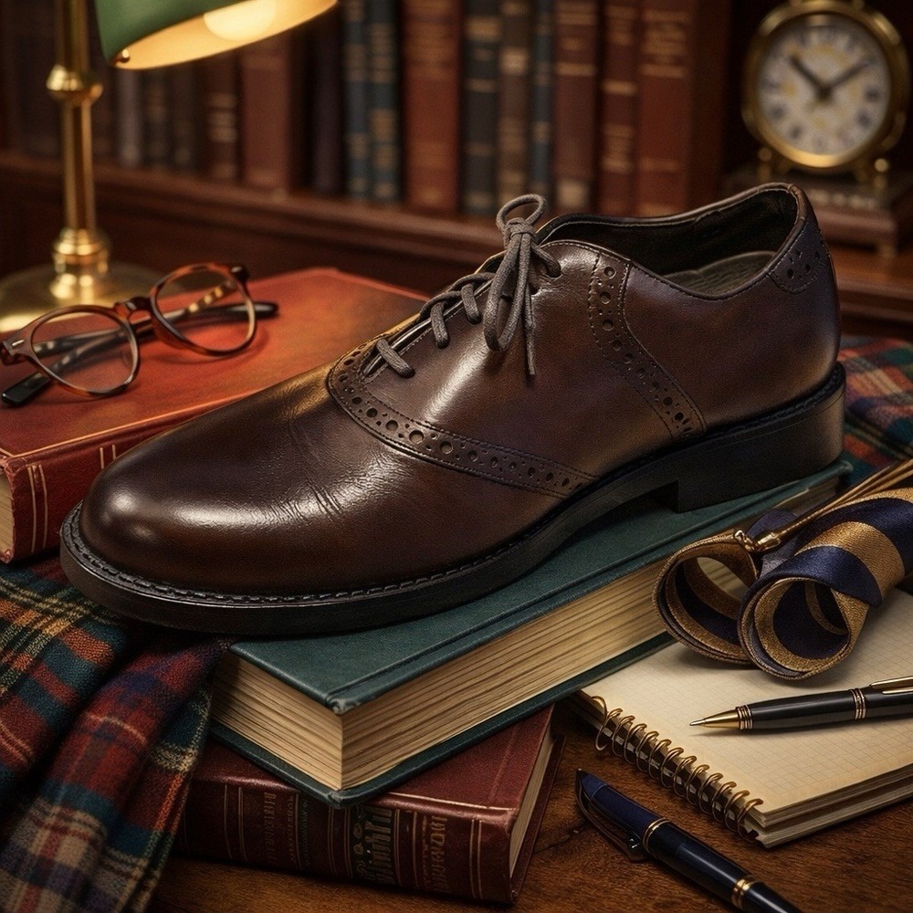 NUNN BUSH Men's 9.5M Brown Leather Lace-Up Dress Shoes‎ Career Classic Office